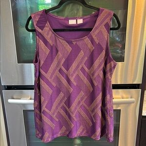 Chico's Purple Sleeveless Geometric Tank‎ Top